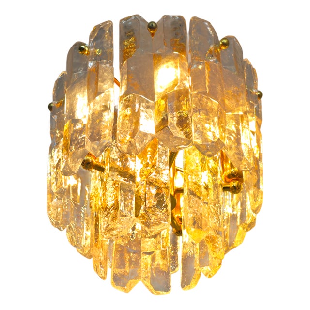 Ceiling Light with Glass from Kalmar Franken KG, 1970s For Sale