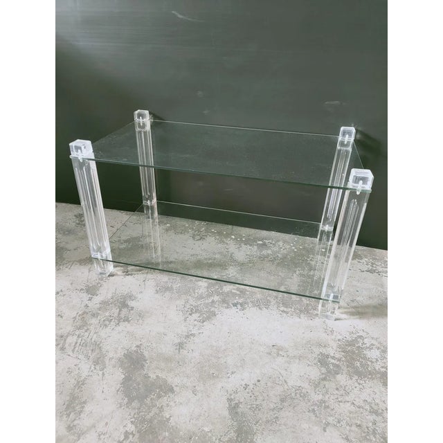 Methacrylate Low Table with Glass For Sale - Image 3 of 7