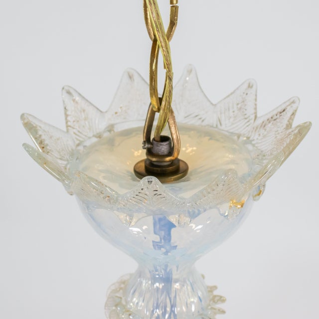 Glass Vintage Ca'Rezzonico Style Gold Infused and Opaline Murano Chandelier For Sale - Image 7 of 17
