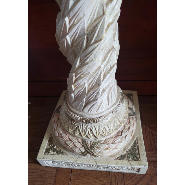Classical Roman 1990s Carved Corinthian Resin Pedestal For Sale - Image 3 of 12