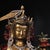 Bronze Late 20th Century Gilt Bronze Manjushri Statue Bodhisattva Sword Lotus Sculpture 7.9" For Sale - Image 8 of 9