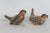 Figurative Stoneware Pottery Pair of 2 Sparrow Bird Figurines Brown Feather Details 4970b For Sale - Image 3 of 10