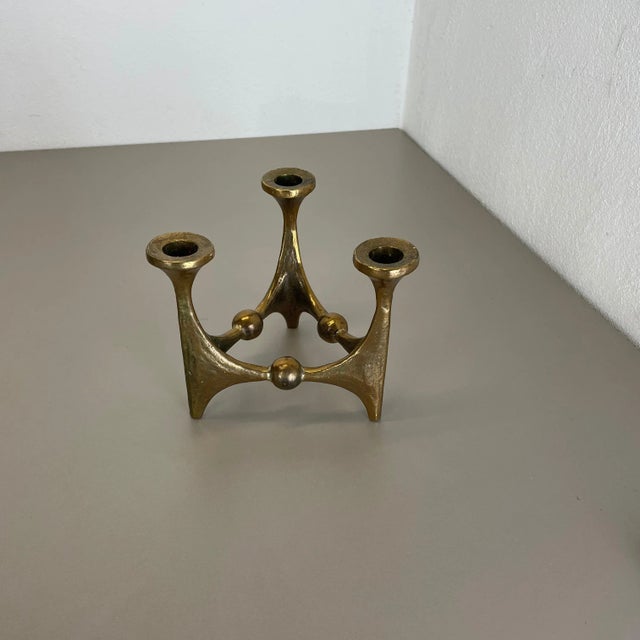 Mid-Century Brutalist Bronze Candleholder by Michael Harjes, Germany, 1960s For Sale - Image 3 of 15