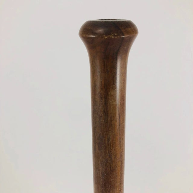 Traditional 1930s Polished Walnut Candlestick Holder For Sale - Image 3 of 7