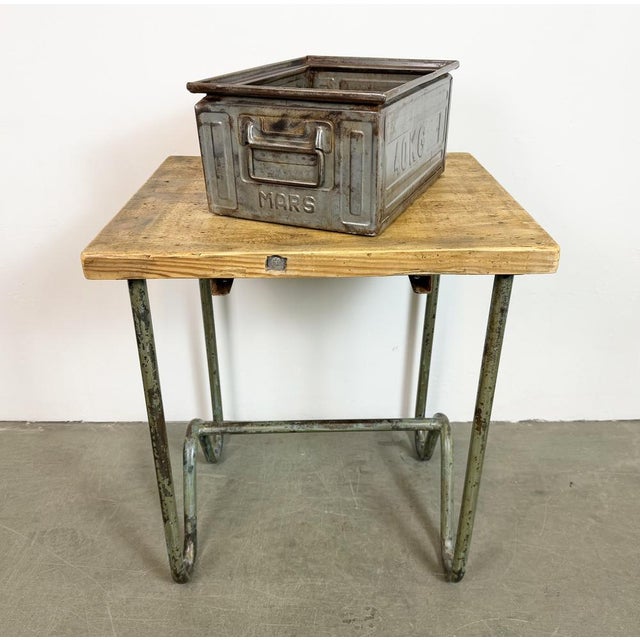 Vintage Grey Industrial Worktable, 1960s For Sale - Image 18 of 18