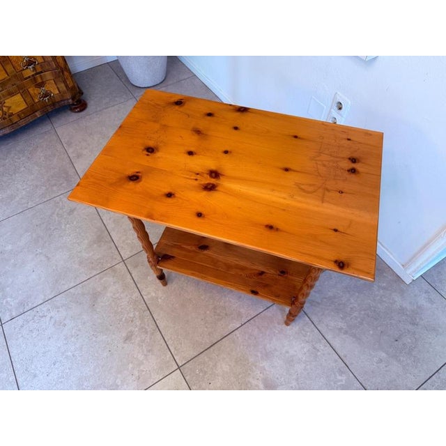 Farmhouse Side Table in Pine For Sale - Image 6 of 9