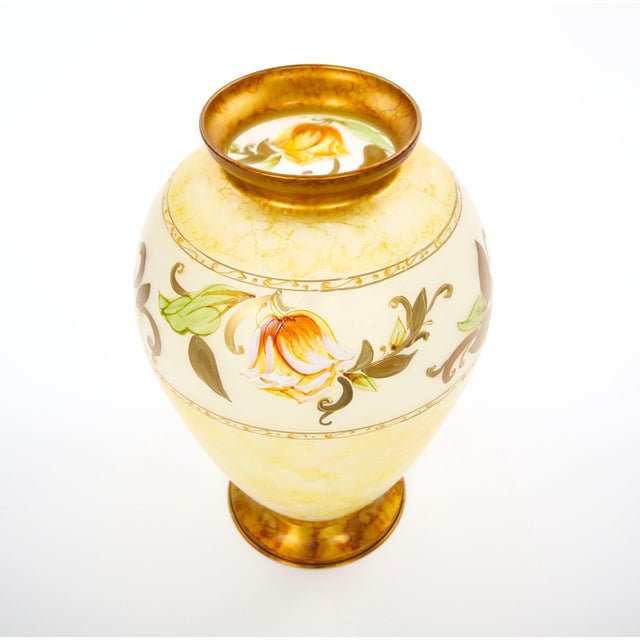 Mid-Century Modern Mid-Century Modern Italian Venetian Art Glass Gilt & Painted Tableware Vase For Sale - Image 3 of 12