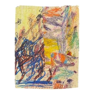 1990s Purvis Young, City Rhythms (Framed Original Mixed Media Collage) For Sale