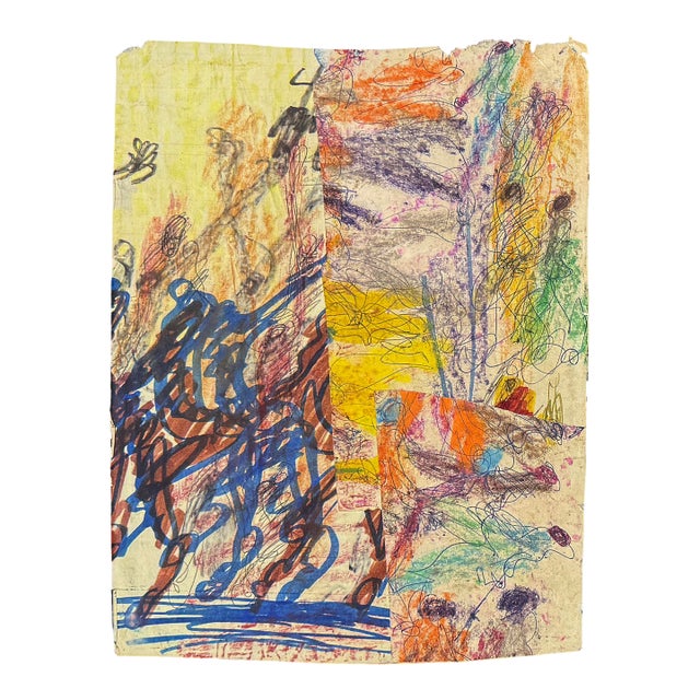 1990s Purvis Young, City Rhythms (Framed Original Mixed Media Collage) For Sale