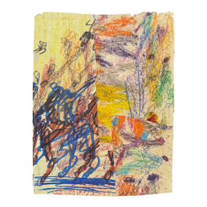 1990s Purvis Young, City Rhythms (Framed Original Mixed Media Collage)
