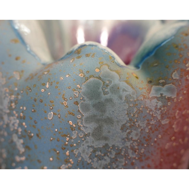 Large Modernist Raku Fired Abstract Pottery Vase by Tony Evans For Sale In Miami - Image 6 of 14