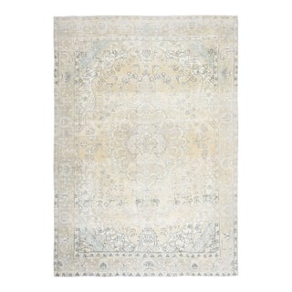 1970s Vintage Persian Handmade Wool Cotton Orange Area Rug For Sale