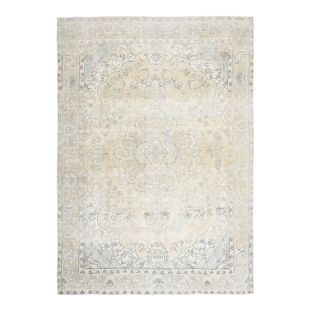 1970s Vintage Persian Handmade Wool Cotton Orange Area Rug For Sale