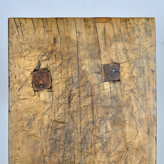 Vintage Oak Butchers Farmtable, 1935 For Sale - Image 9 of 12