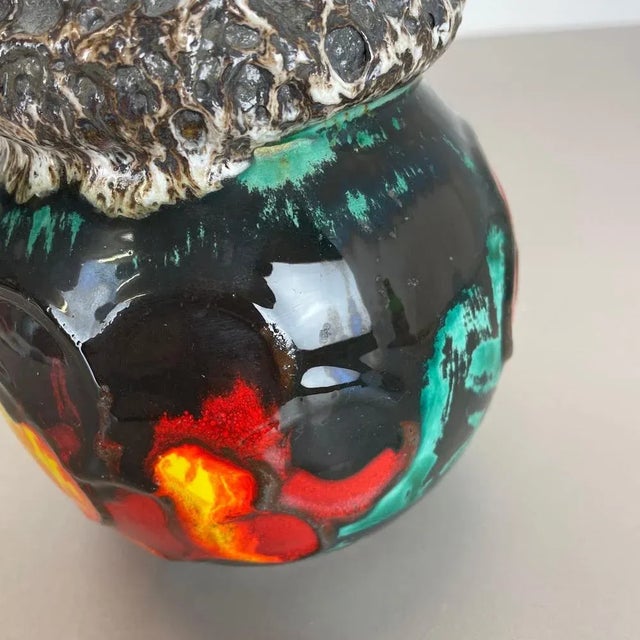 German Vintage Pottery Fat Lava Vase from Scheurich WGP, 1970s For Sale - Image 10 of 18