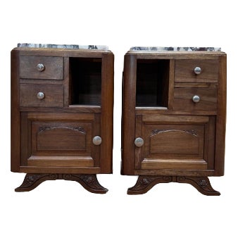Art Deco Bedside Tables, Set of 2 For Sale
