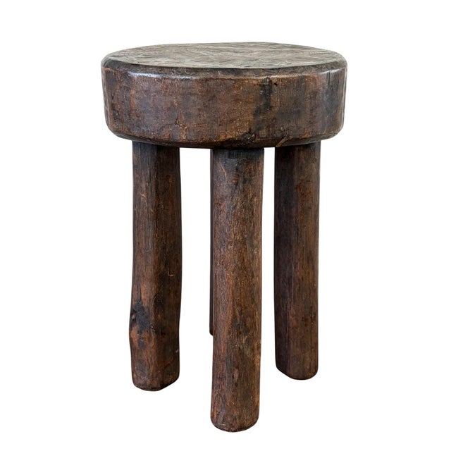 Wood African Vintage Carved Wood Milk Stool Hehe Gogo People Tanzania 12"h For Sale - Image 7 of 8