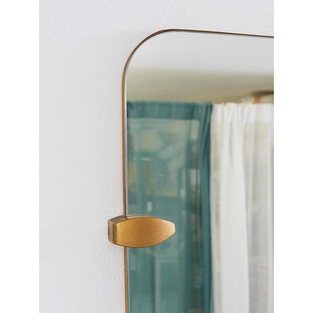 Gold Large Mid-Century Trapezoidal Full-Length Wall Mirror, Vienna, Austria, 1950s For Sale - Image 8 of 15