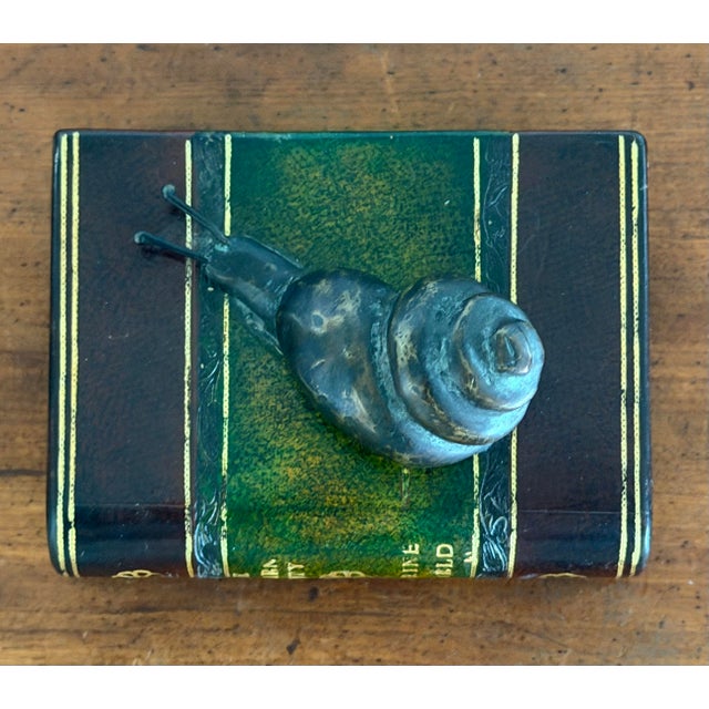 Metal Maitland Smith Bronze Snail on Book Paper Weight For Sale - Image 7 of 8