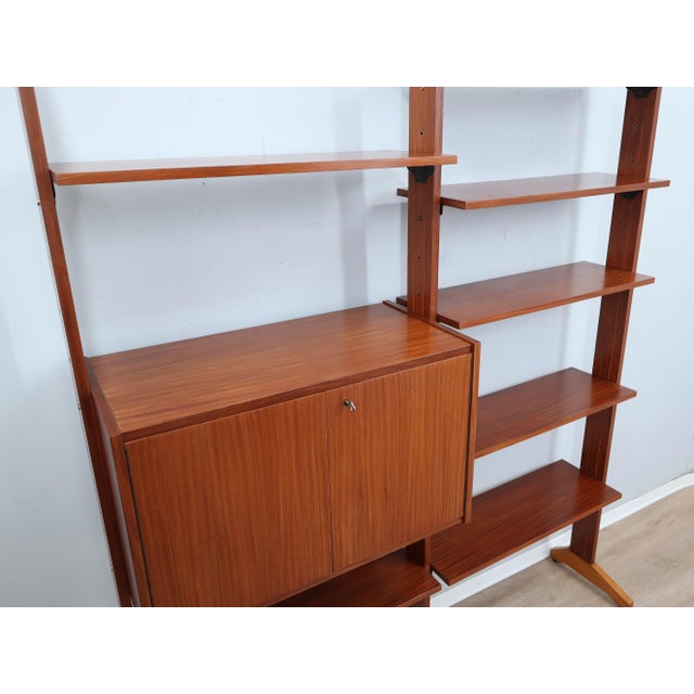Teak Modular Wall Unit with Drop-Front Bar, 1950s For Sale - Image 15 of 16