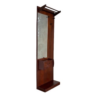 Mid-Century Teak Gentleman's Hallway Stand with Mirror, 1960s For Sale
