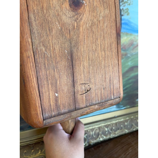 Brown Vintage Hand-Carved Solid Wood Grain Scoop With Sculpted Handle and Maker's Mark. For Sale - Image 8 of 10