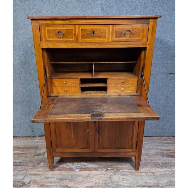Late 18th Century Louis XVI Provincial Marquetry Secretary Desk For Sale - Image 3 of 11