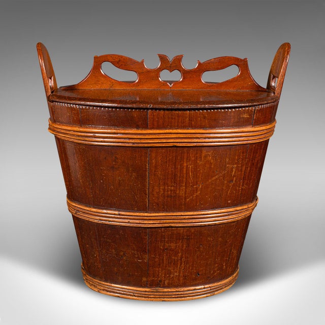 Early 19th Century Antique Lidded Waste Bin, Georgian, Dutch, Oak, Fruitwood, Fireside Store c.1800 For Sale - Image 5 of 10