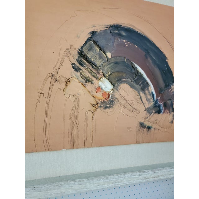 Abstract 1970s Vintage Abstract Expressionist Painting by Albertini, Framed For Sale - Image 3 of 7