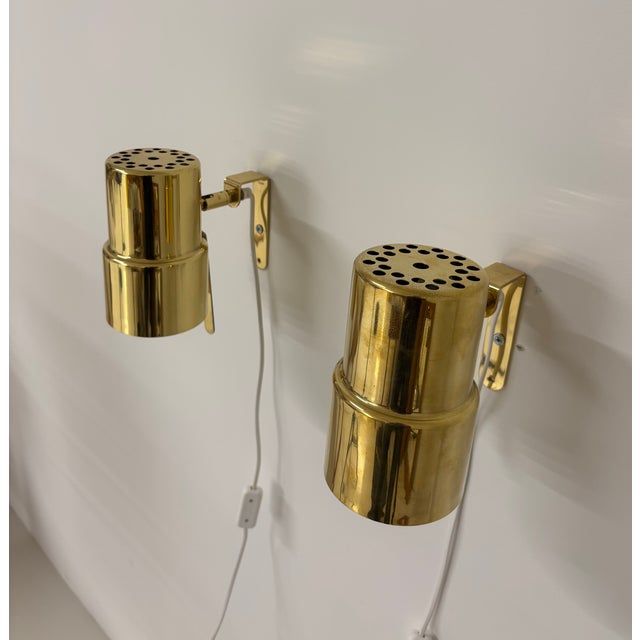 Gold Brass Wall Lights by Hans-Agne Jakobsson, 1960s, Set of 2 For Sale - Image 8 of 13