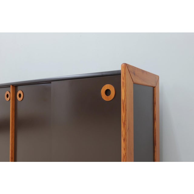 Brown Vintage Postmodern Laminate and Wood Sideboard, 1970s For Sale - Image 8 of 15