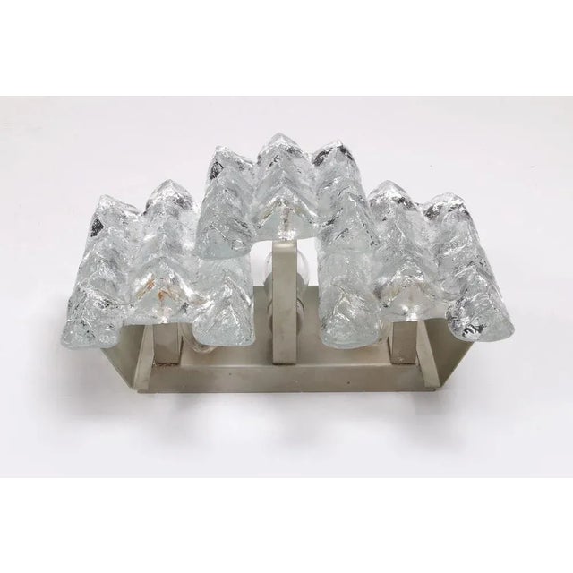 1960s Crystal Ice Glass Wall Lamp from Kalmar Franken Kg, 1960s For Sale - Image 5 of 13
