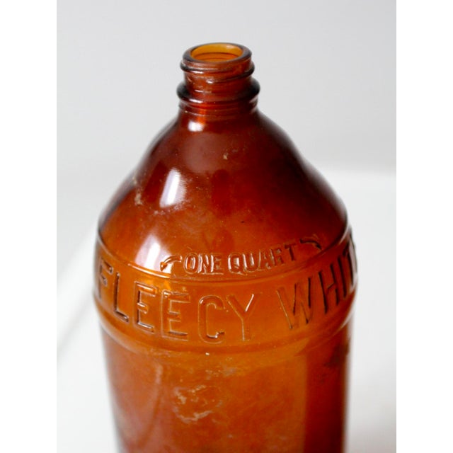 1930s Fleecy White Brown Glass Bottles Set of 3 For Sale - Image 4 of 12