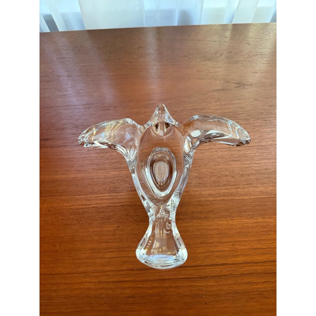 Transparent Vintage Mid-Century Modern French Crystal Dove Bird Bowl by Princess House For Sale - Image 8 of 12