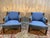 Napoleon III Chairs in Blue, Set of 2 For Sale - Image 4 of 7