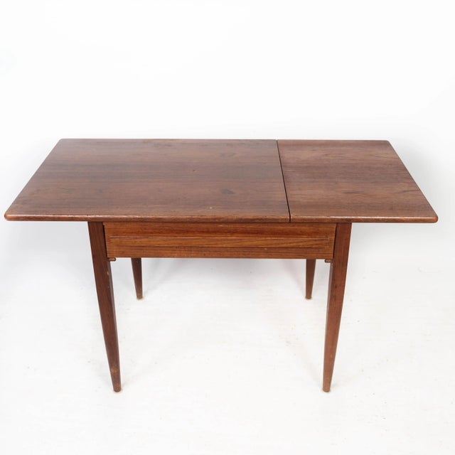 Danish Teak Side Table with Extensions from Silkeborg, 1960s For Sale - Image 11 of 15