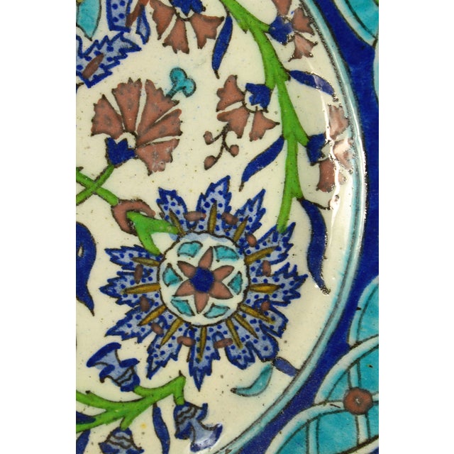 Iznik Pottery Ottoman Empire Turkey Large Plate Charger 11.5" For Sale - Image 10 of 18