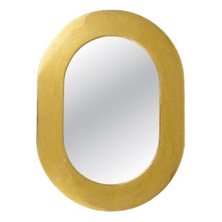 Mid-Century Minimalist Gold-Plated Wall Mirror by Carl Aubock, Vienna, Austria, 1960 For Sale