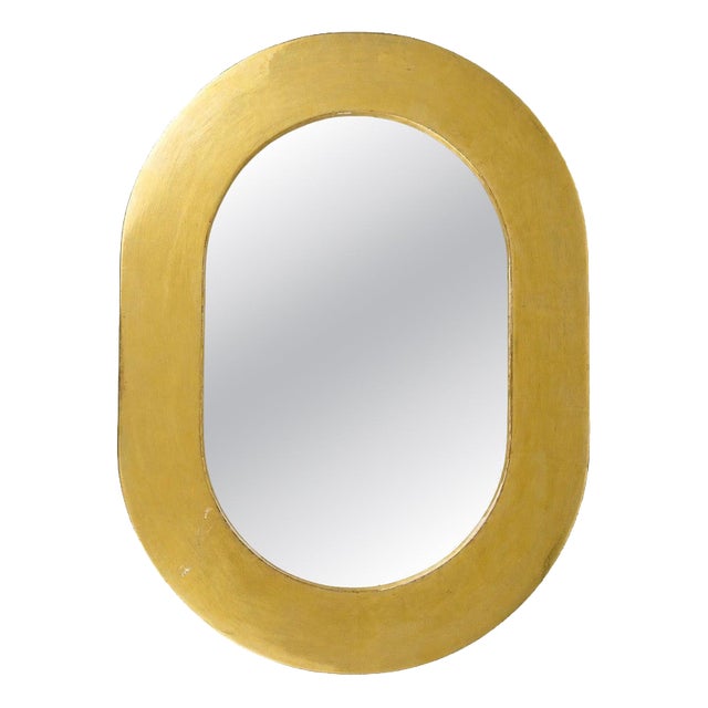 Mid-Century Minimalist Gold-Plated Wall Mirror by Carl Aubock, Vienna, Austria, 1960 For Sale