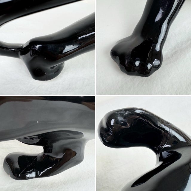 Vintage Mid-Century Modern Sleek Black Panther Ceramic Figurine For Sale - Image 12 of 12