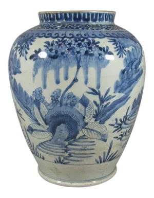 Antique Japanese Arita Blue and White Baluster Jar Late 17th Century