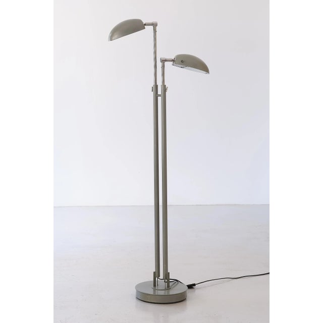 Italian Industrial Doctor's Floor Lamp in Metal and Glass, 1970s For Sale - Image 9 of 9