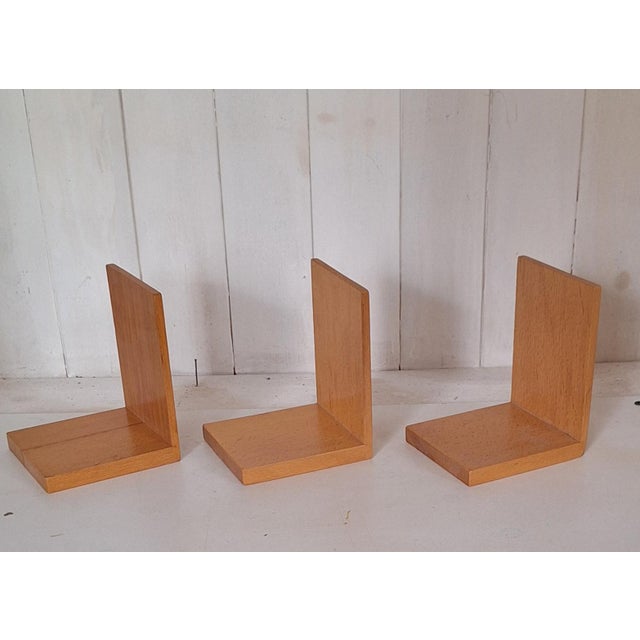 Mid-Century Modern Mid-Century Bookends in Beechwood, 1950s, Set of 3 For Sale - Image 3 of 5