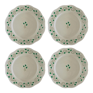 Vintage Herend Salad Plate Green Botanical Vine Leaf Sabv Pattern - Set of 4