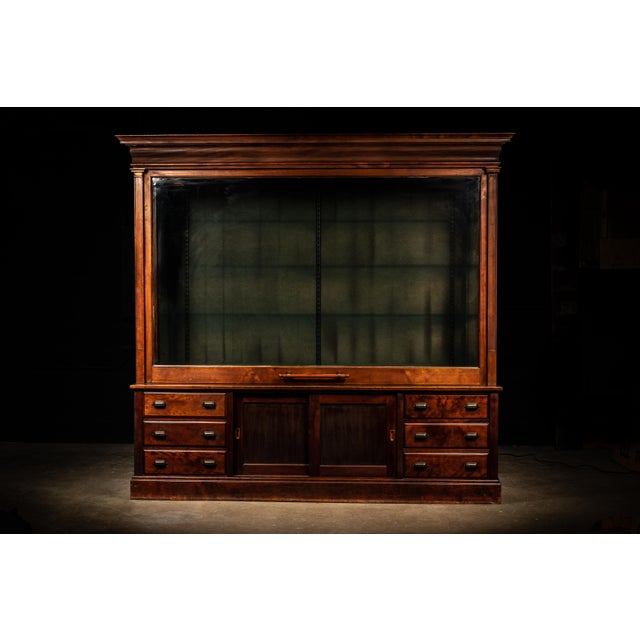 American Massive Antique Mercantile Display Cabinet For Sale - Image 3 of 13