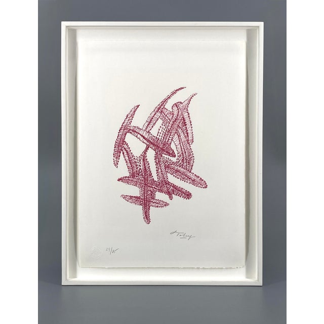 Mark Tobey, Composition in Red, 1972, Color Lithograph on Paper, Framed For Sale - Image 12 of 12