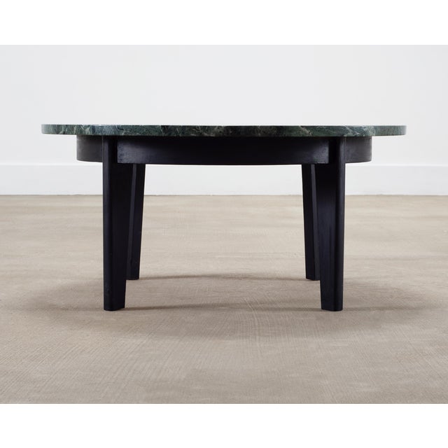 Modern Italian Verde Antico Marble Round Coffee or Cocktail Table For Sale - Image 3 of 18