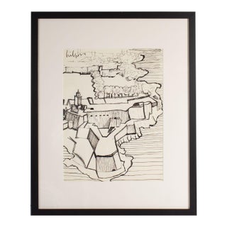 Abstract Ink Drawing Signed by Harry Hilson For Sale