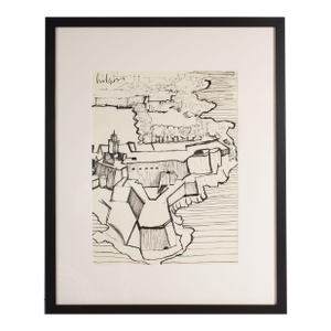 Abstract Ink Drawing Signed by Harry Hilson