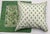 Pair Vintage French Block Print Cotton Pillow Covers, Green Floral Paisley, Paris For Sale - Image 4 of 6